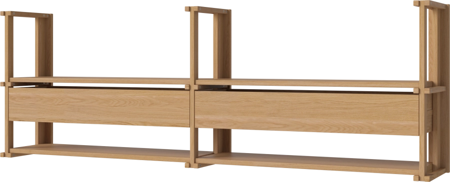 Friedman Wall Combination - double with drawers_Oiled oak Solid 00-153-12_00001_angle.png