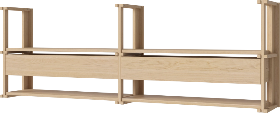 Friedman Wall Combination - double with drawers_White pigmented oiled oak Solid 00-153-12_00002_angle.png