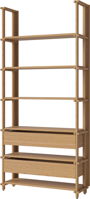 Friedman combination 1x6 - with two drawers_Oiled oak Solid 00-153-14_00001_angle.png