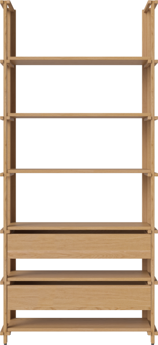 Friedman combination 1x6 - with two drawers_Oiled oak Solid 00-153-14_00001.png