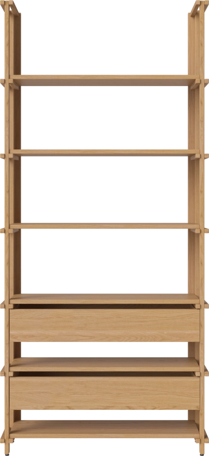 Friedman combination 1x6 - with two drawers_Oiled oak Solid 00-153-14_00001.png