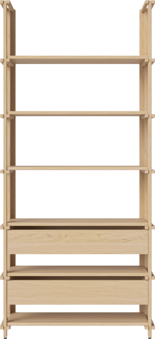 Friedman combination 1x6 - with two drawers_White pigmented oiled oak Solid 00-153-14_00002.png