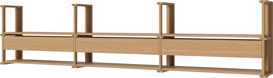 Friedman Wall Combination - triple with drawers_Oiled oak Solid 00-153-13_00001_angle.png