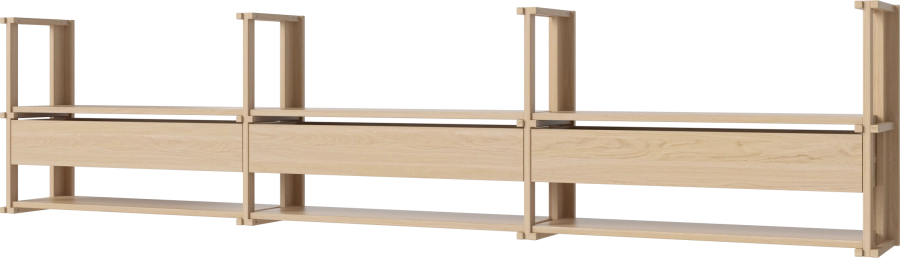 Friedman Wall Combination - triple with drawers_White pigmented oiled oak Solid 00-153-13_00002_angle.png