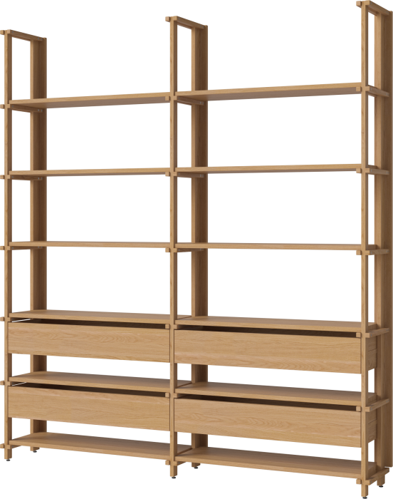 Friedman combination 2x6 - with four drawers_Oiled oak Solid 00-153-15_00001_angle.png