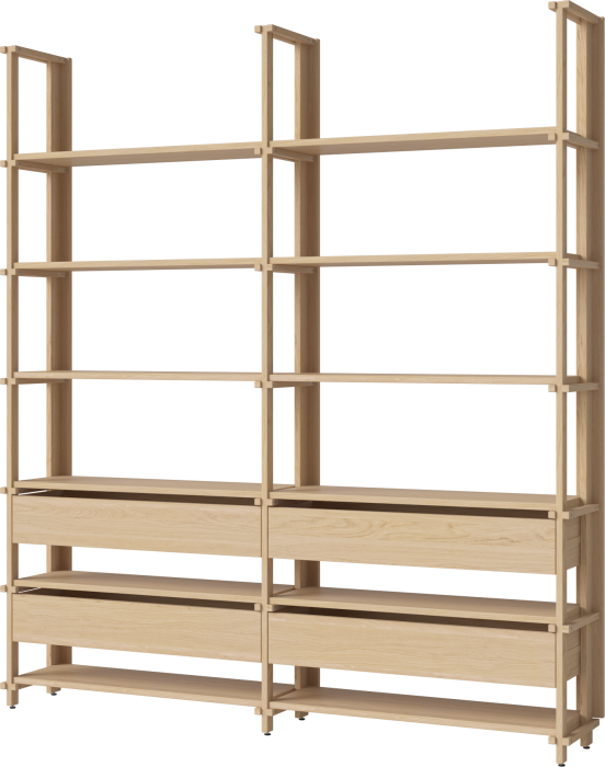Friedman combination 2x6 - with four drawers_White pigmented oiled oak Solid 00-153-15_00002_angle.png