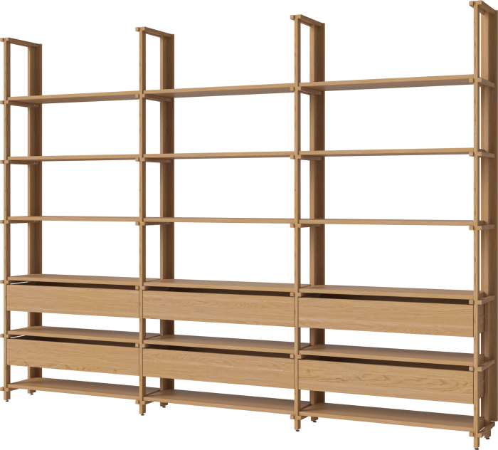 Friedman combination 3x6 - with six drawers_Oiled oak Solid 00-153-16_00001_angle.png