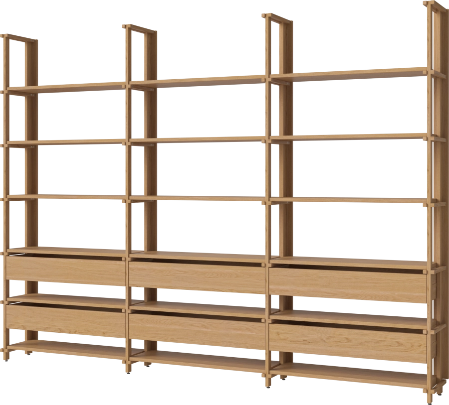 Friedman combination 3x6 - with six drawers_Oiled oak Solid 00-153-16_00001_angle.png