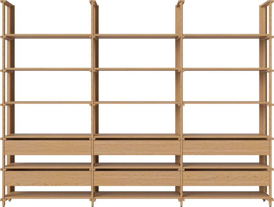 Friedman combination 3x6 - with six drawers_Oiled oak Solid 00-153-16_00001.png