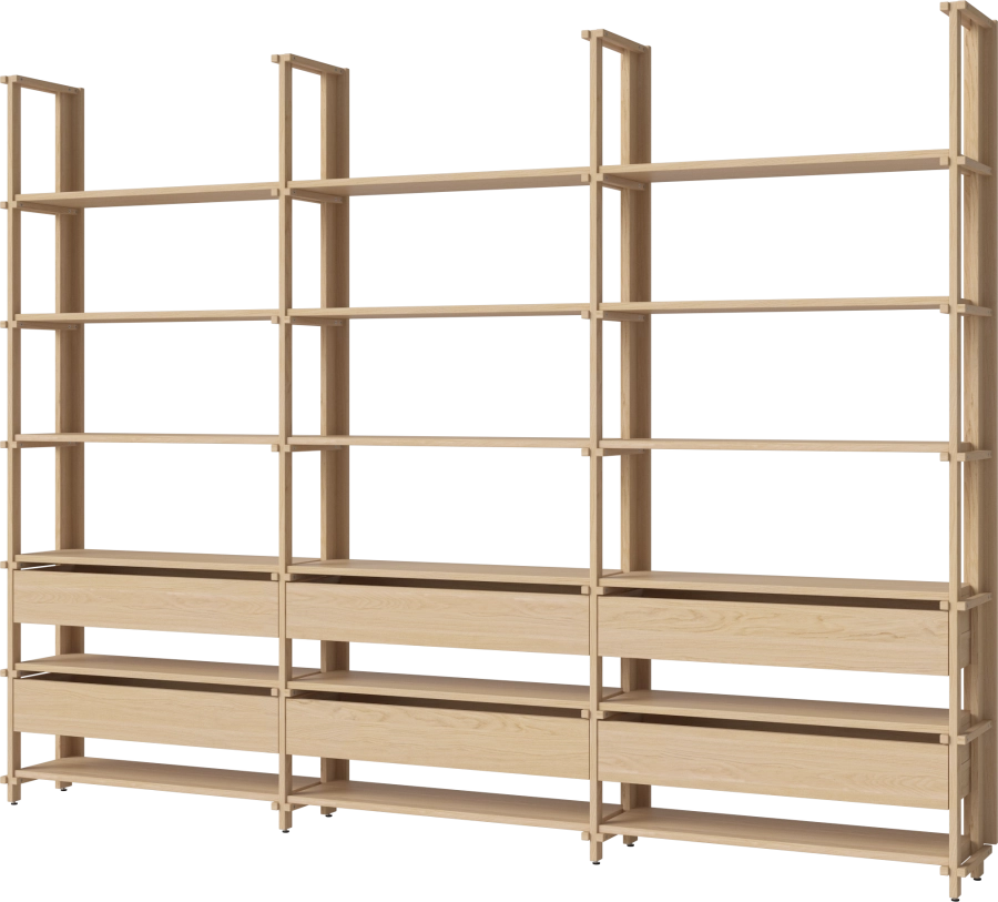 Friedman combination 3x6 - with six drawers_White pigmented oiled oak Solid 00-153-16_00002_angle.png