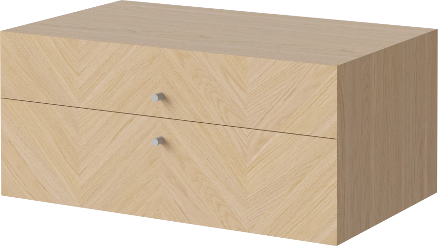 Luxe - 2 drawer - Wall mounting_Grey grip_White pigmented oiled oak Veneer_TSCA 04-141-45_00003_angle.png