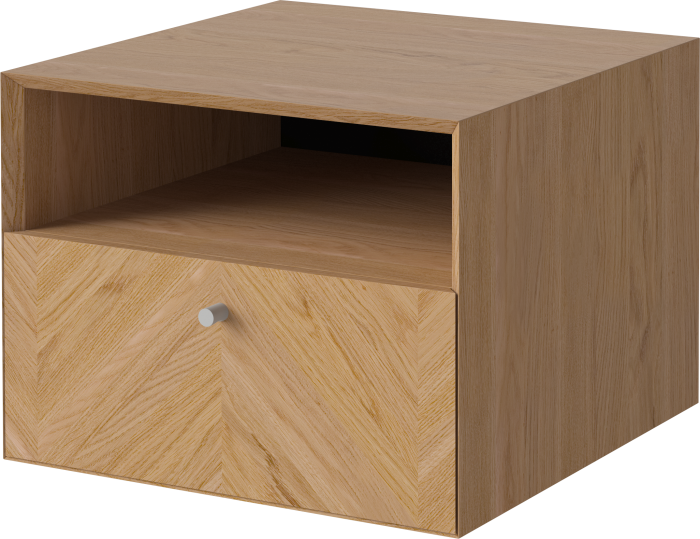 Luxe night table-1 drawer-Wall mounting_Grey grip_Oiled oak Veneer_TSCA 04-141-65_00002_angle.png