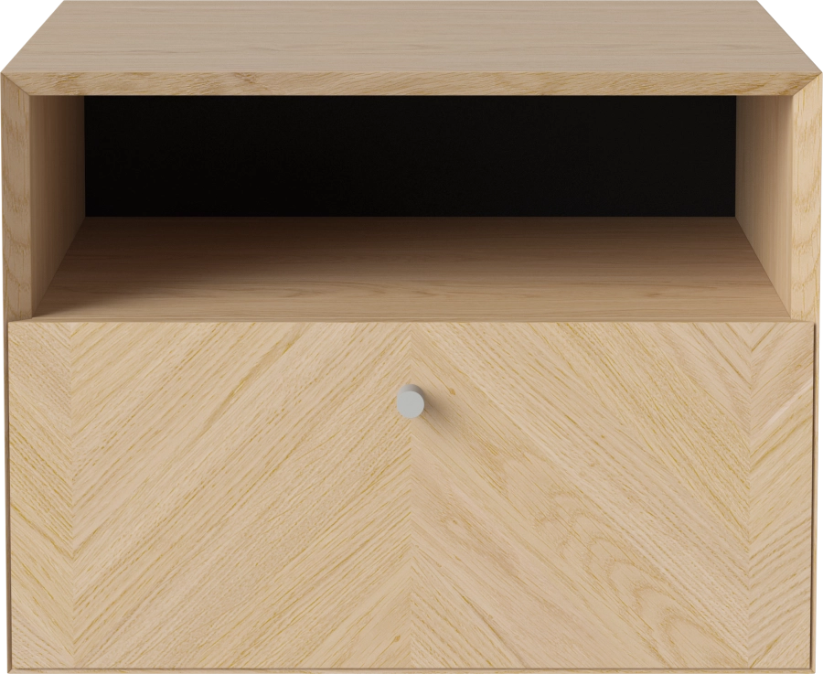 Luxe night table-1 drawer-Wall mounting_Grey grip_White pigmented oiled oak Veneer_TSCA 04-141-65_00003.png