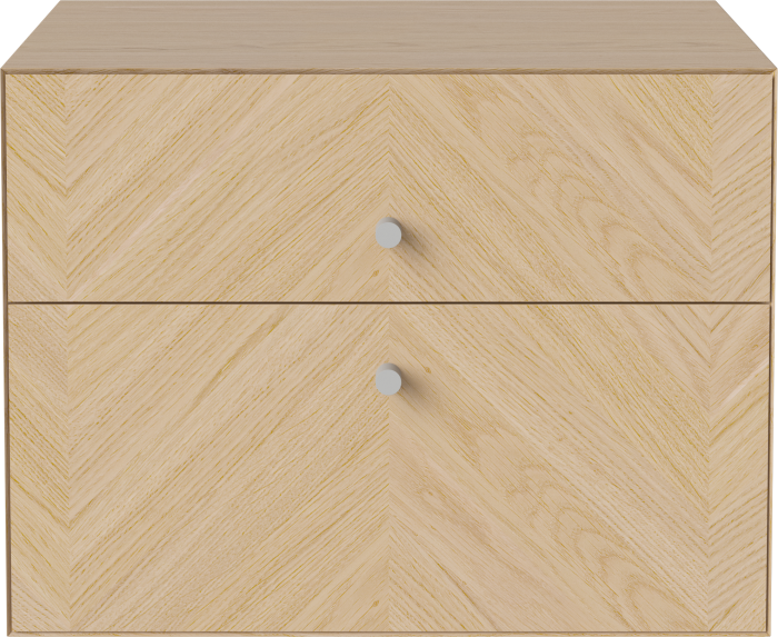Luxe night table-2 drawers-Wall mounting_Grey grip_White pigmented oiled oak Veneer_TSCA 04-141-70_00003.png