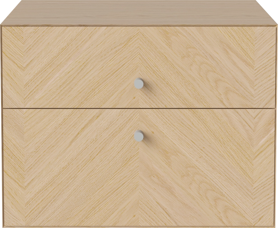 Luxe night table-2 drawers-Wall mounting_Grey grip_White pigmented oiled oak Veneer_TSCA 04-141-70_00003.png