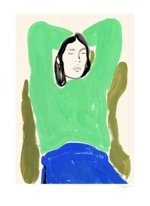 THE POSTER CLUB druk artystyczny SITTING IN GREEN AND BLUE