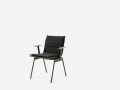 Ville AV34_Bronze Green w. Teak_Ville Chair AV33-34 Cushion_Heritage Char_Angled front.jpg
