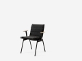 Ville AV34_Warm Black w. Teak_Ville Chair AV33-34 Cushion_Heritage Char_Angled front.jpg