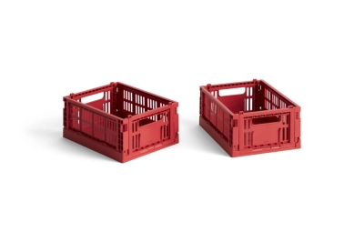 HAY skrzynka COLOUR CRATE MINI czerwona zestaw 2 sztuk