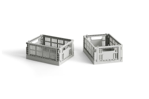 HAY skrzynka COLOUR CRATE MINI jasnoszara zestaw 2 sztuk