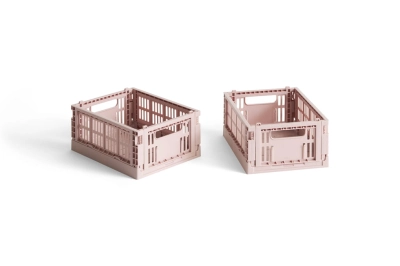 HAY skrzynka COLOUR CRATE MINI pudrowy róż zestaw 2 sztuk