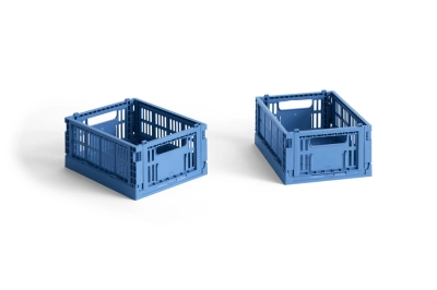 HAY skrzynka COLOUR CRATE MINI niebieska zestaw 2 sztuk