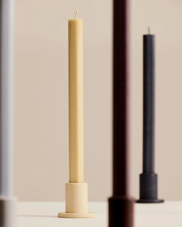 Square Candle lime beige_bordeaux_midnight blue_Tube Candleholder Concrete S lime yellow_bordeaux_midnight blue.jpg