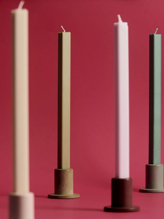 Hexagon Candle off-white_nougat_light pink_emerald green_Tube Candleholder Concrete S light pink_dusty green_bordeaux.jpg