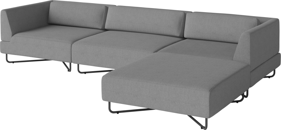Orlando Outdoor O2 4 Modules with chaise longue w. cushions - removable cover_Brezza Dark grey_TSCA 00-038-12_00010_angle.png