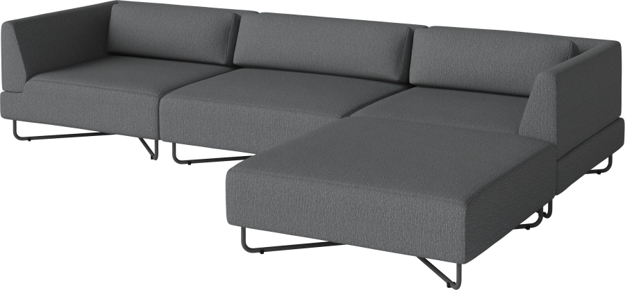 Orlando Outdoor O2 4 Modules with chaise longue w. cushions - removable cover_Ocean Dark Grey_TSCA 00-038-12_00005_angle.png
