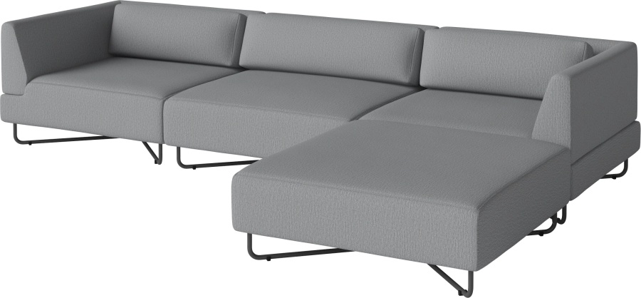 Orlando Outdoor O2 4 Modules with chaise longue w. cushions - removable cover_Ocean Grey_TSCA 00-038-12_00001_angle.png