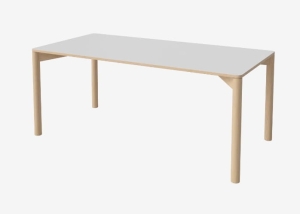 BOLIA stół rozkładany PANA 180 x 90 biały laminat / dąb bielony