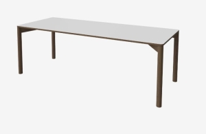 BOLIA stół rozkładany PANA 220 x 90 biały laminat / ciemny dąb