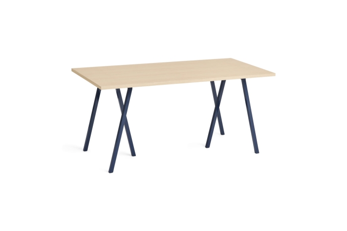 AE016-A331-AO35_Loop Stand Table L160xW77,5xH74_wb lacquered oak tabletop_deep blue powder coated steel frame.jpg
