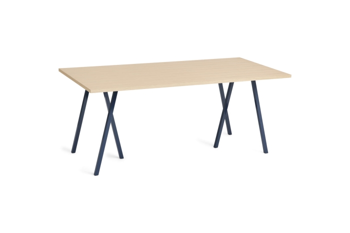 AE016-A332-AO35_Loop Stand Table L180xW87,5xH74_wb lacquered oak tabletop_deep blue powder coated steel frame.jpg