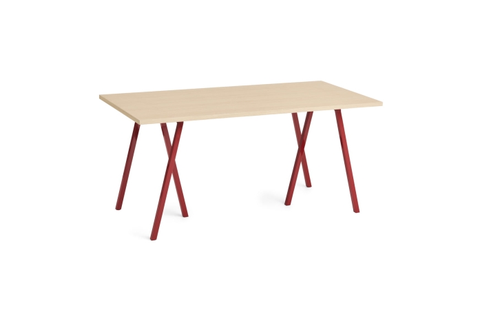 AE015-A331-AO35_Loop Stand Table L160xW77,5xH74_wb lacquered oak tabletop_maroon red powder coated steel frame.jpg