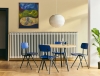 Loop Stand Round Table Ø120xH74 wb lacquered oak tabletop black powder coated steel frame_Result Chair dark blue wb lacquer oak seat and back black base_Nelson Angled Sphere Bubble Pendant M 02.jpg