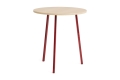 AE017-A341-AO35_Loop Stand Round Table Ø90xH97_wb lacquered oak tabletop_maroon red powder coated steel.jpg