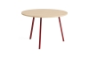 AE017-A339-AO35_Loop Stand Round Table Ø105xH74_wb lacquered oak tabletop_maroon red powder coated steel.jpg