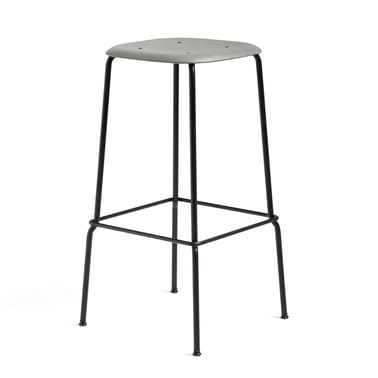 HAY stołek SOFT EDGE 85 czarny / jasnoszary 65cm