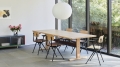 Passerelle Table wb lacquered oak burgundy crossbar_Result Armchair wb lacquered oak back Canvas 356 seat black frame_Nelson Ball Bubble Pendant L.jpg