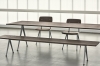 Pyramid Table 02 L250xW85xH74_Pyramid Bench 12 L250xW40xH46 Top smoked oak Frame beige_Result Chair Seat smoked oak Frame beige 01.jpg