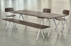 Pyramid Table 02 L250xW85xH74_Pyramid Bench 12 L250xW40xH46 Top smoked oak Frame beige_Result Chair Seat smoked oak Frame beige 02.jpg
