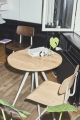 Pyramid Cafe Table 21 clear lacquer top_beige frame_Result Chair smoked seat_beige base_clear lacquer seat_beige base.jpg