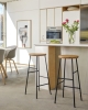 Cornet Bar Stool solid oiled oak seat black base_AAC 22 khaki 2.0 shell wb lacquer oak base.jpg