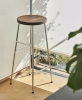 Cornet Bar Stool solid smoked oak seat chromed base.jpg