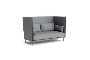 HAY sofa 2-osobowa wysoka SILHOUETTE nogi dębowe / black piping