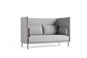 HAY sofa 2-osobowa wysoka SILHOUETTE nogi czarne / cognac piping