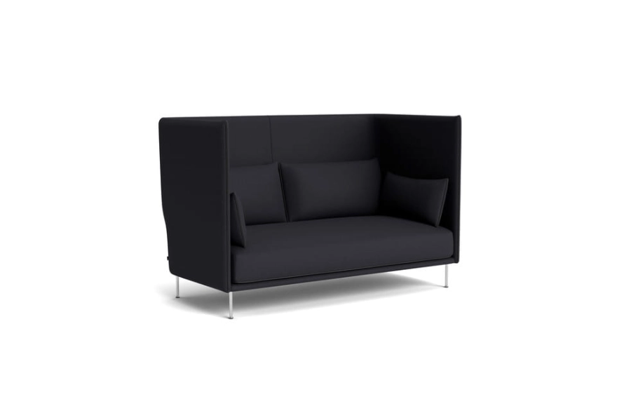 AA08-01EG_Silhouette 2 Seater High backed Steelcut Trio 195_chromed steel base_Sense black piping.jpg