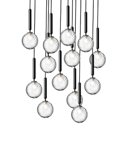 NUURA lampa wisząca MIIRA 13 rock grey | optic clear 